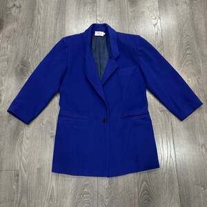 Thalia Vintage Royal Blue Made in Italy Wool Blazer Coat